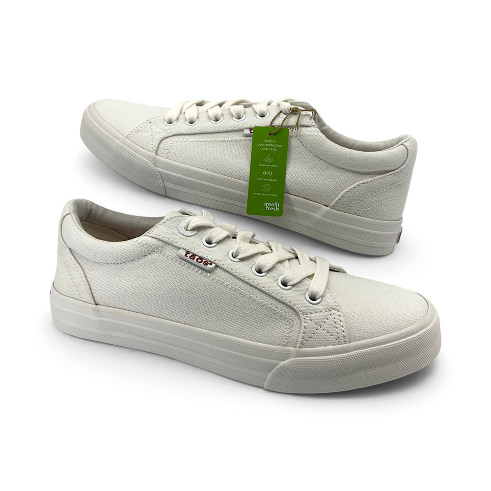 Taos Plim Soul Canvas Sneakers Women's 8.5 M White Lace Up Low Top